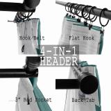 LIZ 4-in-1 Header Type Polyester Linen Curtain Drapery Custom