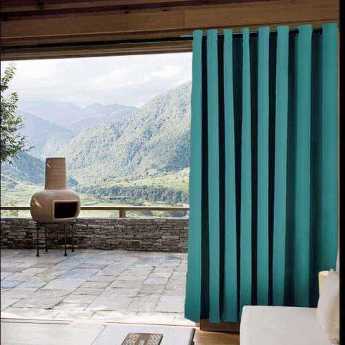 CUSTOM Edoardo Turquoise Outdoor Curtain