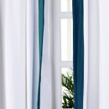 ADAH Velvet Curtain Drapery with Color Border Custom Sold Per Pair