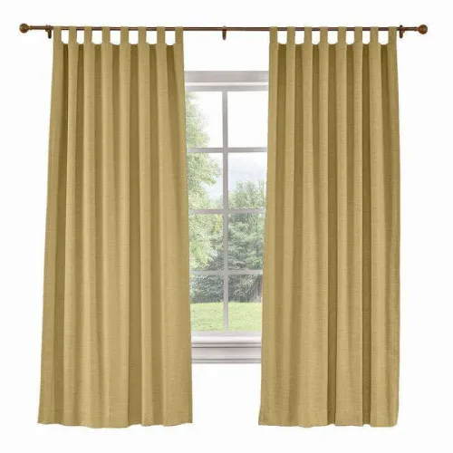 CUSTOM Liz Khaki Polyester Linen Curtain Drapery with Lined