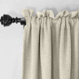 CUSTOM Olive Rock White Luxury Textured Faux Linen Curtain