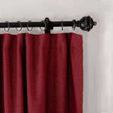 CUSTOM Olive Burgundy Luxury Textured Faux Linen Curtain