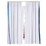 ADAH Velvet Curtain Drapery with Color Border Custom Sold Per Pair