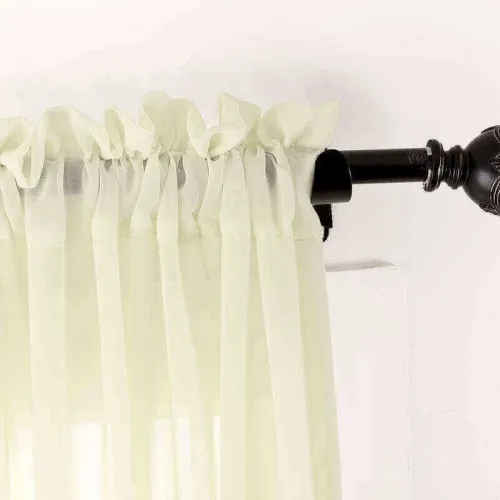 CUSTOM Scandina Beige Indoor Outdoor Sheer Curtain Voile Drapery