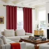 Antique Bronze Grommet Polyester Cotton Drapery With Blackout Lining Thermal Curtain Kantee