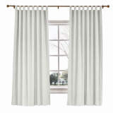 CUSTOM Liz Ivory White Polyester Linen Curtain Drapery with Lined