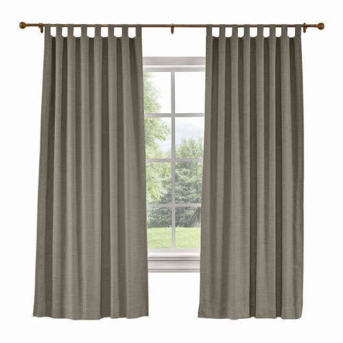 CUSTOM Liz Ebony Polyester Linen Curtain Drapery with Lined