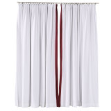 ADAH Velvet Curtain Drapery with Color Border Custom Sold Per Pair