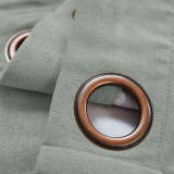Antique Bronze Grommet Polyester Cotton Drapery With Blackout Lining Thermal Curtain Kantee
