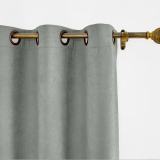 CUSTOM Kante Gray Polyester Cotton Drapery With Lining Curtains