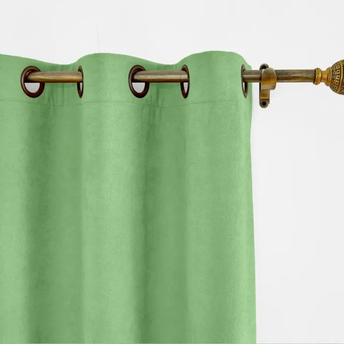 CUSTOM Kante Olive Polyester Cotton Drapery With Lining Curtains