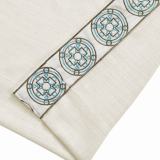 AMARA Polyester Linen Curtain Drapery With Decorative Trim Custom Sold Per Pair