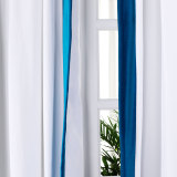 ADAH Velvet Curtain Drapery with Color Border Custom Sold Per Pair