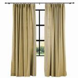 AMARA Polyester Linen Curtain Drapery With Decorative Trim Custom Sold Per Pair