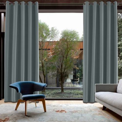CUSTOM Capri Grey Blackout Curtains with Liner