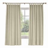 CUSTOM Liz Light Khaki Polyester Linen Curtain Drapery with Lined