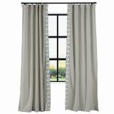 AMARA Polyester Linen Curtain Drapery With Decorative Trim Custom Sold Per Pair