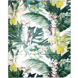 Print Polyester Roman Shade In Green
