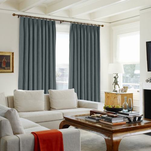 CUSTOM Kante Black Coral Polyester Cotton Drapery With Lining Curtains