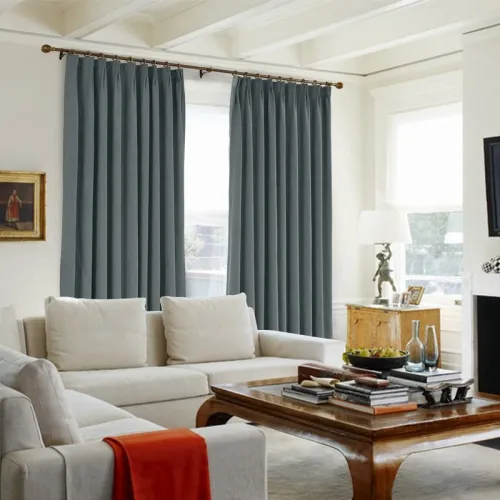 CUSTOM Kante Black Coral Polyester Cotton Drapery With Lining Curtains