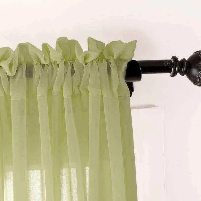 CUSTOM Scandina Moss Indoor Outdoor Sheer Curtain Voile Drapery