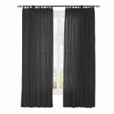 CUSTOM Scandina Black Indoor Outdoor Sheer Curtain Voile Drapery