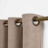 Antique Bronze Grommet Polyester Cotton Drapery With Blackout Lining Thermal Curtain Kantee