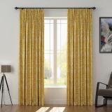 Nature Print Polyester Linen Curtain Drapery with Privacy Blackout Thermal Lining CANDICE