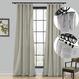 LIZ 4-in-1 Header Type Polyester Linen Curtain Drapery Custom