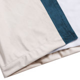 ADAH Velvet Curtain Drapery with Color Border Custom Sold Per Pair