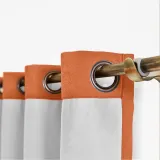 CUSTOM Kante Burnt Orange Polyester Cotton Drapery With Lining Curtains