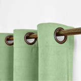 Antique Bronze Grommet Polyester Cotton Drapery With Blackout Lining Thermal Curtain Kantee