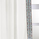 简短描述AMARA Polyester Linen Curtain Drapery With Decorative Trim Custom Sold Per Pair