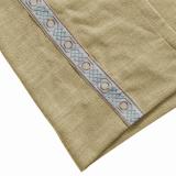AMARA Polyester Linen Curtain Drapery With Decorative Trim Custom Sold Per Pair