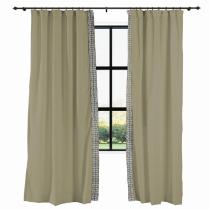 简短描述AMARA Polyester Linen Curtain Drapery With Decorative Trim Custom Sold Per Pair