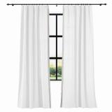 AMARA Polyester Linen Curtain Drapery With Decorative Trim Custom Sold Per Pair