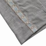 AMARA Polyester Linen Curtain Drapery With Decorative Trim Custom Sold Per Pair