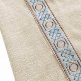 AMARA Polyester Linen Curtain Drapery With Decorative Trim Custom Sold Per Pair