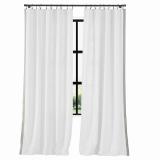 AMARA Polyester Linen Curtain Drapery With Decorative Trim Custom Sold Per Pair