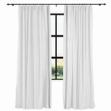 AMARA Polyester Linen Curtain Drapery With Decorative Trim Custom Sold Per Pair