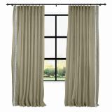AMARA Polyester Linen Curtain Drapery With Decorative Trim Custom Sold Per Pair