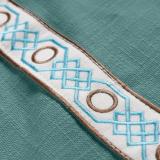 AMARA Polyester Linen Curtain Drapery With Decorative Trim Custom Sold Per Pair