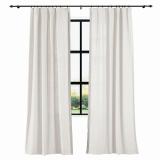 AMARA Polyester Linen Curtain Drapery With Decorative Trim Custom Sold Per Pair