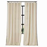 AMARA Polyester Linen Curtain Drapery With Decorative Trim Custom Sold Per Pair