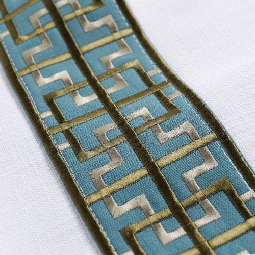所有描述AMARA Polyester Linen Curtain Drapery With Decorative Trim Custom Sold Per Pair