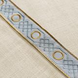 AMARA Polyester Linen Curtain Drapery With Decorative Trim Custom Sold Per Pair