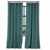 AMARA Polyester Linen Curtain Drapery With Decorative Trim Custom Sold Per Pair