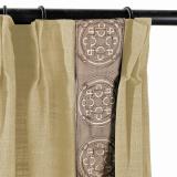 AMARA Polyester Linen Curtain Drapery With Decorative Trim Custom Sold Per Pair