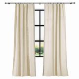 AMARA Polyester Linen Curtain Drapery With Decorative Trim Custom Sold Per Pair