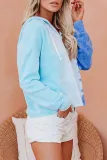 Blue Colorblock The Sun Cotton Blend Tie Dye Hoodie